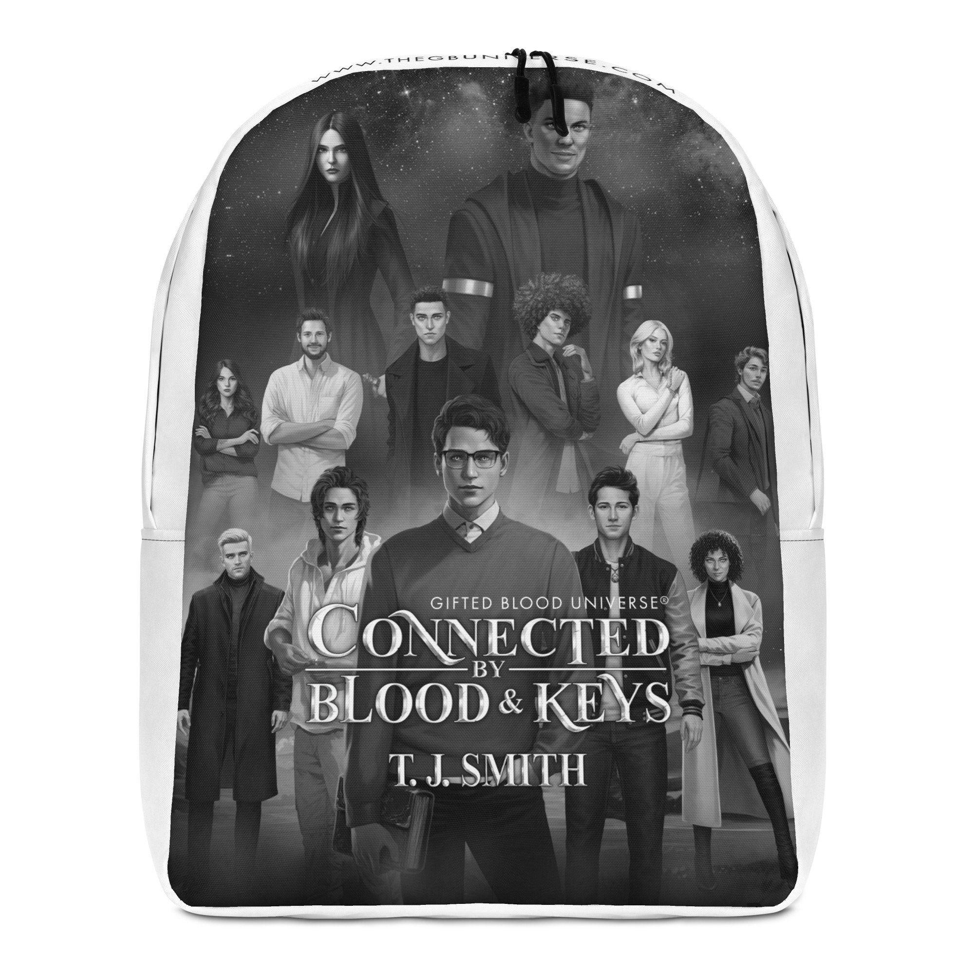 Gifted Blood Universe minimalist backpack — white — official GBU merchandise