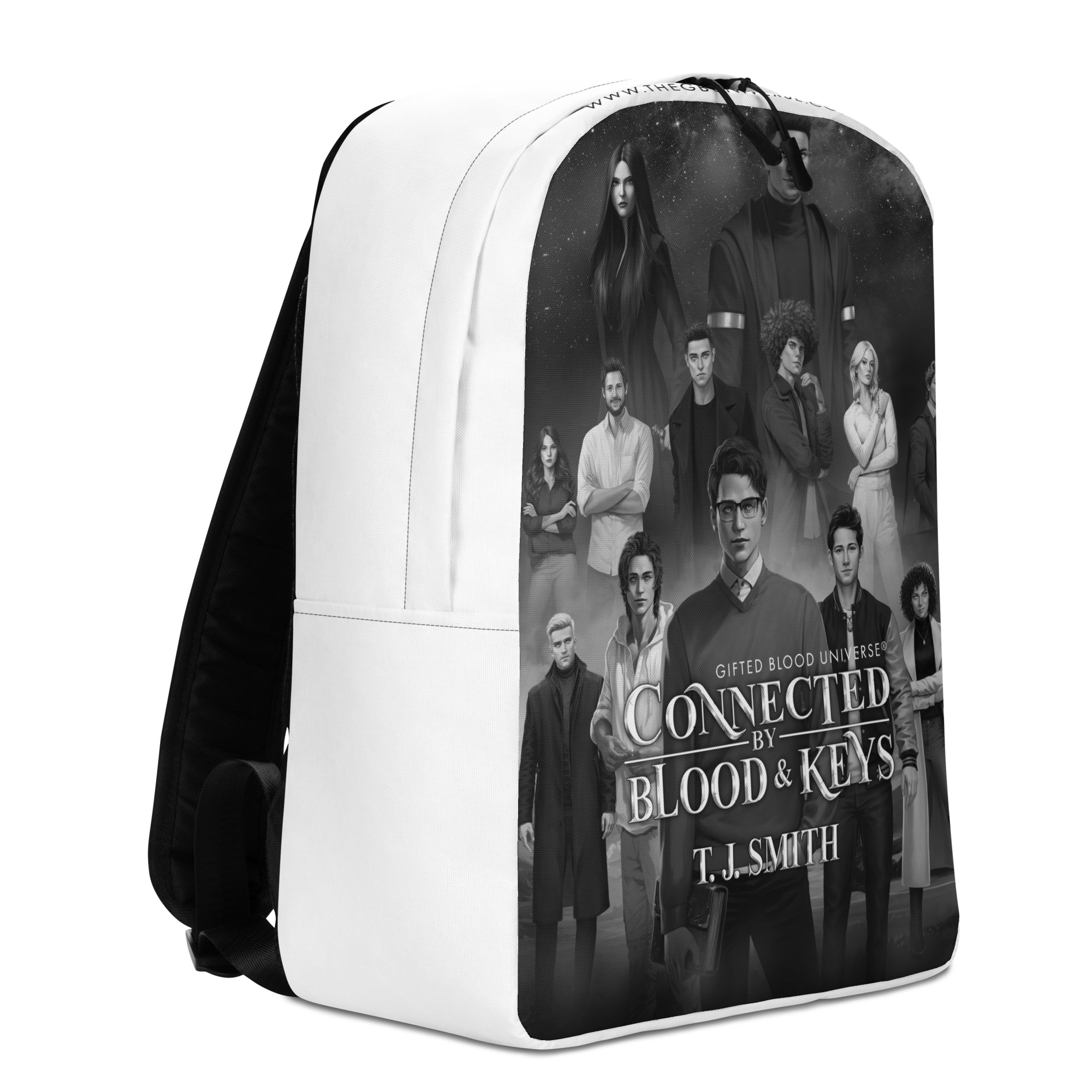 Gifted Blood Universe minimalist backpack — white — official GBU merchandise